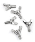 M5 Butterfly Nuts And Wing Screws Kit, 304 Stainless Steel Thumb Bolts Assortment, 8 Types, 12mm Length, 5 Pieces, Rust Resistant Fasteners For DIY Projects, Enclosures, Machinery, And Gadgets, five wing screws on white background