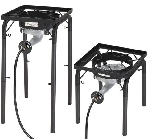 Beast 200000 BTU Propane Burner Outdoor Stove With High Pressure Output, Adjustable Height And 20 PSI Regulator, Portable Cooker