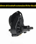 Ten Millimeter Drive Shaft Extenders for SCX24 and FCX24, black hardened steel, focus on one extender with screws, boost wheelbase