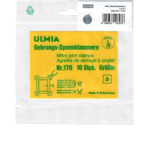 Solid A Size Miter Clamp Rings 10 Pack Heavy Duty Spring Steel Frame Joining Bands packaged with usage instructions.