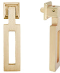Front and side view of Sleek Chinese Style Cabinet Pulls With Matte Gold Finish Brushed Brass Look Zinc Alloy Drawer Handles
