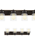 Vintage Farmhouse Bathroom Vanity Light Fixture In Oil Rubbed Bronze Reversible 4 Light Design That Mounts Up Or Down For Warm Rustic Bath Glow