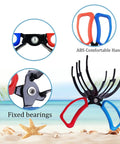 Two Pack 3 Claw Metal Fish Gripper Pliers Grabber Tool Secure Non Piercing Grip For Freshwater Fish with red and blue handles
