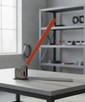Hand Operated Rail Cutter for Bench Use, Compact Rail Cutting Tool for Electricians and Workshop Pros on a workbench
