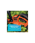 Close-up of 40V Max Cordless Hedge Trimmer With 24-Inch Dual-Action Blades Battery And Charger Included Low Vibration handle