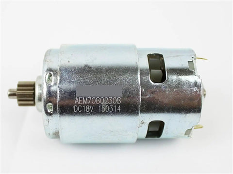 Heavy Duty 18V DC Motor Replacement For Cordless Drill And Screwdriver Models 337115 371191 Ds18dj Ds18gl close-up view showing metal casing.