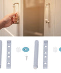 Push Open Cabinet Door Rebound Device ABS 20 Pieces with screws and mounting plates on white background
