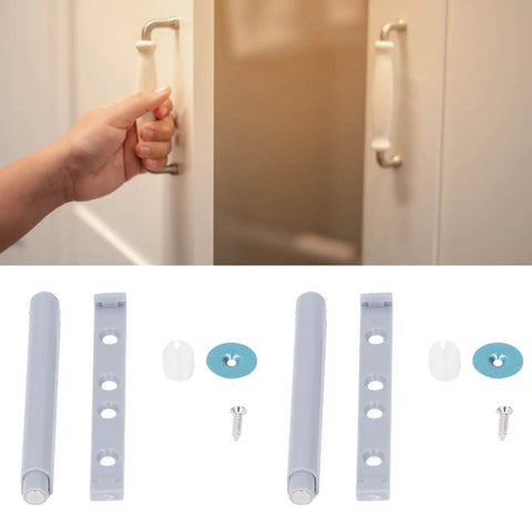 Push Open Cabinet Door Rebound Device ABS 20 Pieces with screws and mounting plates on white background