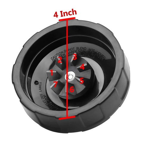 Premium Grade 7 Fin Stainless Steel Blender Blade Replacement for High Speed Blender Cups with 4-inch diameter