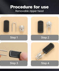 Universal Zipper Pull Replacement Kit For Jackets Luggage Backpacks Purses Boots And Pants With Removable Anti Slip Pull Tabs Black 10 Pack 2025 Update installation steps