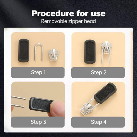 Universal Zipper Pull Replacement Kit For Jackets Luggage Backpacks Purses Boots And Pants With Removable Anti Slip Pull Tabs Black 10 Pack 2025 Update installation steps