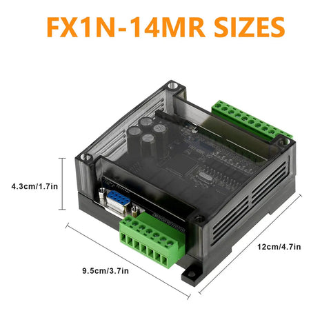 Beefed Up 24V DC PLC Controller For Interface Switching With 32 Bit MCU, FX1N14MR Sizes Displayed