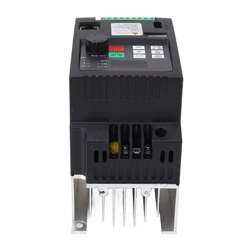 1.5 KW Variable Frequency Drive With PID Control And Efficient Cooling For Industrial 110V To 220V Automation Applications Converts Single Phase To Three Phase Motors And Delivers Smooth Precise Speed Control Built To Last, front view with control panel