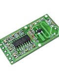 RCWL-0516 Microwave Radar Sensor Module for Human Detection, green circuit board, wide 4.0 to 28.0V input, 3.3V output