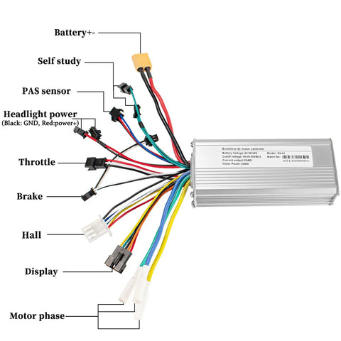 Multivoltage Brushless Ebike Controller Kit 500W 25A With LCD Display For 24V 36V 48V Electric Bikes And Scooters Kickass Speed Controller With Quiet Operation Great Heat Dissipation Durable Performance