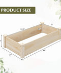 Wooden Raised Garden Bed 48 Inch Long By 24 Inch Wide By 10 Inch High Planter Box No Fuss Assembly For Vegetables Fruits Flowers And Herbs Outdoors Elevated Garden Bed For Backyard Lawn Or Patio dimensions illustration