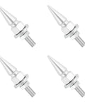 Fresh Spike License Plate Screws Set For Cars Trucks And Bikes Universal Custom Silver steel bolts with pointed tops, 4 pack.