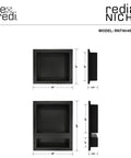 Triple Niche Recessed Shower Shelf With Three Built In Shelves Install Horizontal Or Vertical Ready To Tile 16x34x4 Black