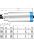 High Power CNC Spindle Motor 5.5kW 380V Water Cooled Constant Torque With Four Bearings ER25 For CNC Metal Machining 1000Hz 30000 RPM