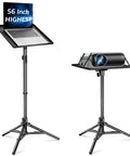Beefy 56 Inch Height Adjustable Projector Stand Tripod With 16 By 11 Inch Tray Portable Mount for Office Home Outdoor Studio DJ Racks