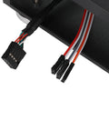 Close-up of internal connectors in Compact Mini ITX HTPC Case Aluminum Alloy DIY Desktop Chassis With Slick Heat Dissipation.