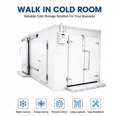 Built Tough Industrial Walk In Freezer Cold Storage Room Featuring Plug And Play Temperature Control for efficient cold storage.