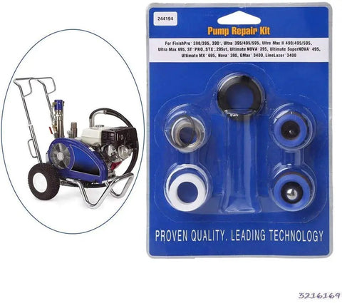 Aftermarket Pump Repair Packing Kit 244194 For Graco Airless Paint Sprayers 210 230 295 390 395 490 495 595 3400 in packaging