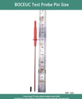 Long Reach Multimeter Probes With Sharp Insulated Tips, 155mm Stainless Steel Pins for 4 Mm Test Leads next to ruler