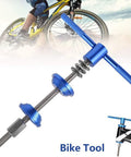 Bicycle headset press tool by LYIYEYAN, blue aluminum with threaded rod and handle, close-up view