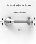 17 Inch Suction Grab Bar Set With Indicators No Drill Easy Install Two Pack For Shower Bathtub And Toilet Balance Boost Steady Handle
