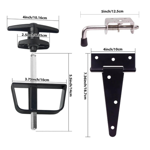 Complete Shed Door Hardware Kit With Heavy Duty Hinges Adjustable Barrel Bolts Secure T Handle Lock Weatherproof Latches