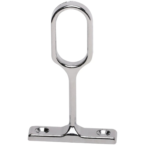 Hella Sturdy Closet Rod Center Supports, 3 Pack Chrome Oval Brackets, U-shaped chrome bracket for closet rod support.