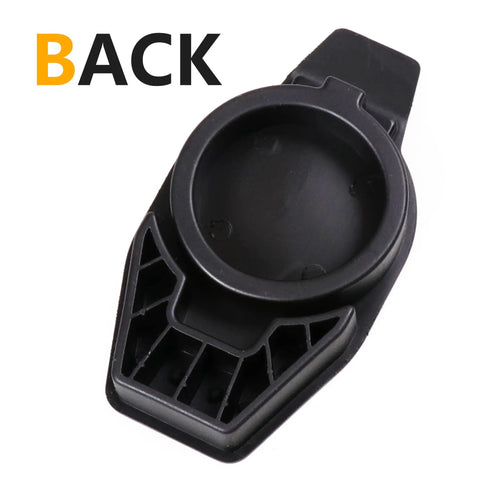 Back view of heavy duty charging port dust plug for Rivian R1T and R1S 2022-2025, made of black rubber for durability.