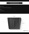 Tesla Model Y Juniper Center Console Qi Wireless Charging Pad With Non Slip Silicone Mat dimensions and material display