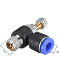 Push To Connect Pneumatic Air Flow Control Valve Elbow Fitting 6mm OD To G1 8 Male Thread Speed Controller Blue Pack Of 5