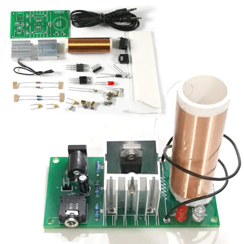 Mini 15W Tesla Coil Kit For DIY Electronics, Music Tesla Coil And Plasma Speaker, Soldering Practice Kit For Teens, Kids And Grownups