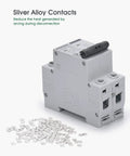 Built Tough 20 Amp Miniature Circuit Breaker 2 Pole For 120 Volt And 240 Volt Ac Wiring Panels featuring silver alloy contacts and durable design.