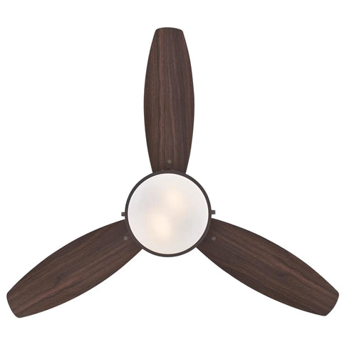 Top view of Dope 42 Inch LED Ceiling Fan With Light Kit In Oil Rubbed Bronze, Down Rod Mount, Reversible Walnut And Oak Blades