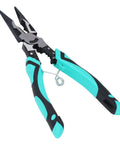 Jauarta Power Drill Wire Stripper And Twister Tool For 2.5Mm 4Mm 6Mm 10Mm Cables With 6.35Mm Chuck showing heavy duty pliers with turquoise grip.
