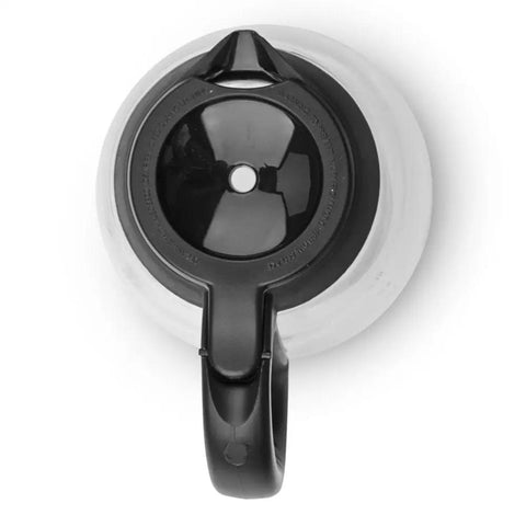 Top view of Go-To 12 Cup Replacement Glass Coffee Decanter For EJX LMX VMX ISX FTX TJX Series Fits 12 Cup Carafe Black IDS13-RB