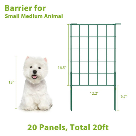 20ft Green Garden Fence Panels For Dogs And Small Animals next to small dog
