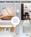 2-Gang Decorator Double Switch Plate Cover White 4-Pack With Screws For Easy Replacement Dual Light Switches Space Saving.