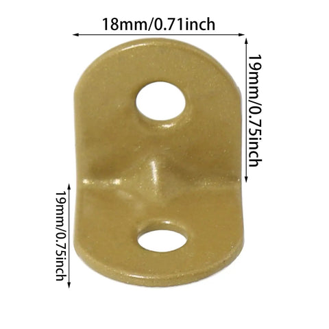 Badass 20 Pack Gold L Brackets For Furniture Repair Built Tough Iron Corner Supports With Screws Rust Resistant Hardware For Cabinets Tables Chairs No Sweat Install, 18x19x19mm size