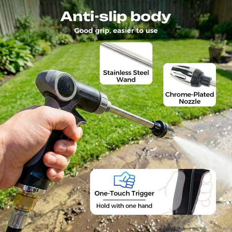 Powerful High Pressure Washer With Adjustable 360 Degree Rotating Nozzle Heavy Duty Outdoor Dirt Busting Cleaner For Cars Patios Driveways Hoses And Garden Tasks Around The Yard