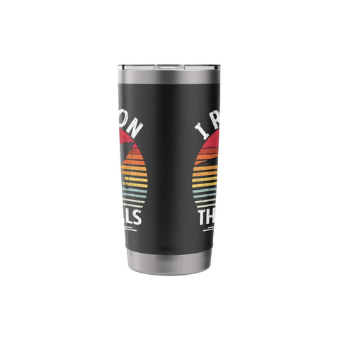 Hang Gliding Themed Stainless Steel Insulated Tumbler For Flying Enthusiasts Coffee Or Tea Cup, black with colorful design