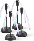 Four Pack Table Fans With Flexible Gooseneck And Soft Blades, AA Battery Powered Portable Silent Fans, non rechargeable black.