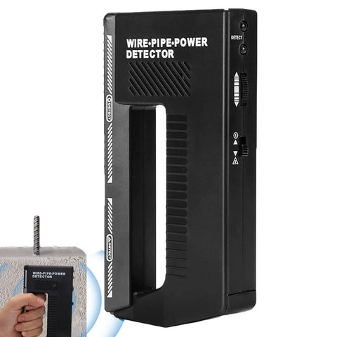 Metal Detector - Wire Finder Wall Scanner, Stud Sensor Hardware Tool in black, handheld design for detecting wires and pipes.