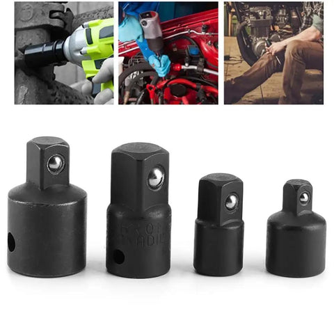 Cool Anu Limen 4 Piece Chrome Vanadium Socket Adapter Set Makes Auto Repair A Snap With Flexible Drive Reducers And Converters For Quick Torque Fixes Without The Hassle. 4-piece black chrome vanadium socket adapter set in multiple drive sizes for auto repair