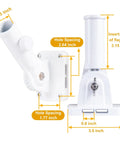 Heavy Duty Aluminum Flag Pole Holder With No Sweat Setup, Adjustable Outdoor Mounting Bracket That Stays Put, Rust Free And Built Tough, Crisp White Finish with measurement details