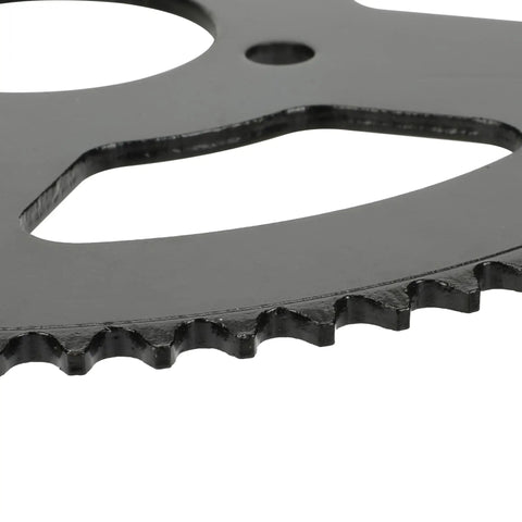 Close-up of Go Kart Sprocket Set 72 Tooth With 35 Chain And Hub 1 Inch Bore One Quarter Inch Keyway, steel construction